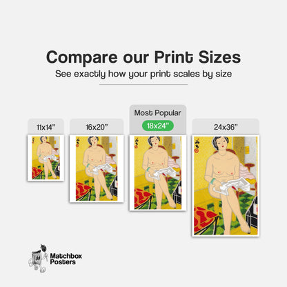 Nude Woman - vintage matchbox label print - gallery wall preview