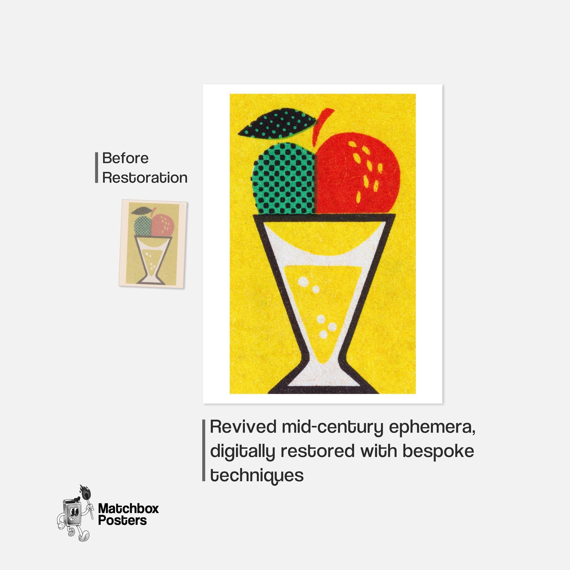 Fruit Juice - vintage matchbox label print - framed wall art preview