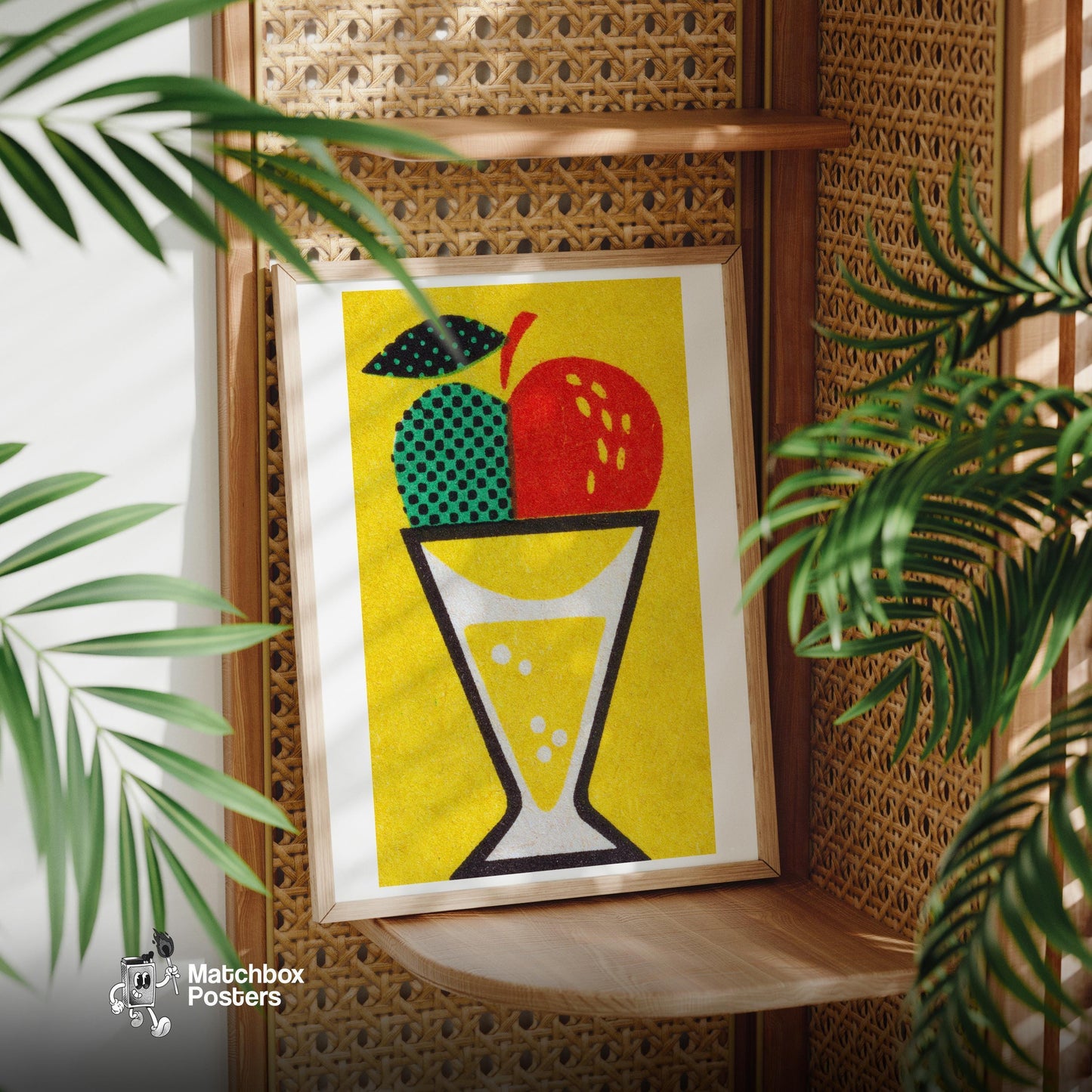 Fruit Juice - vintage matchbox label print - office wall