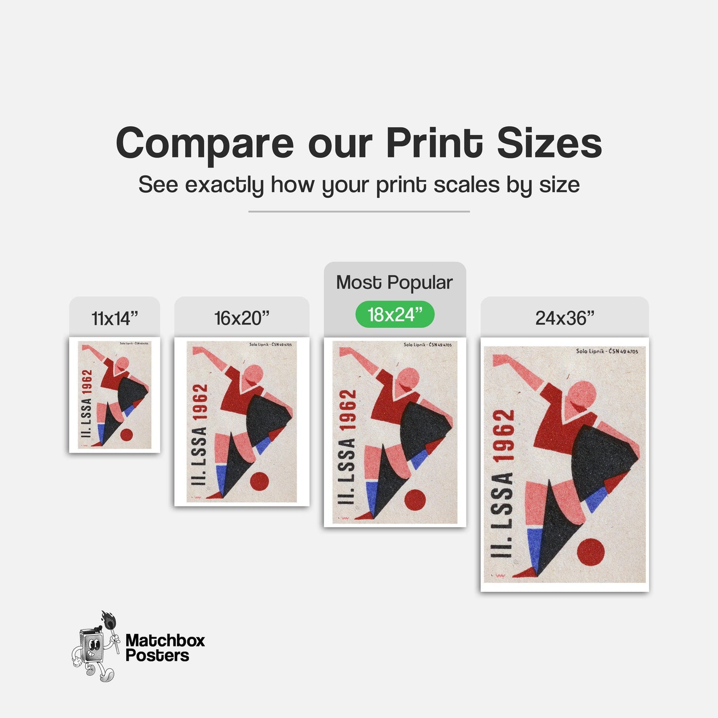 Soccer Player - vintage matchbox label print - gallery wall preview