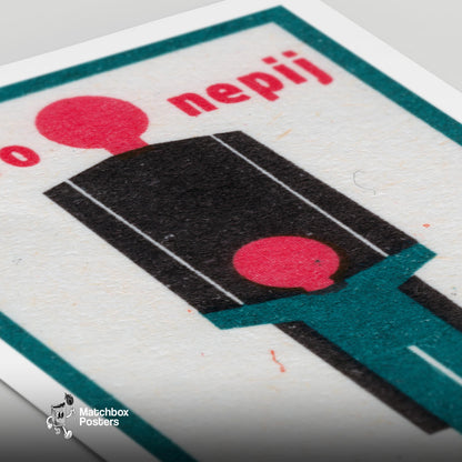 Father and Son - vintage matchbox label print - close-up detail