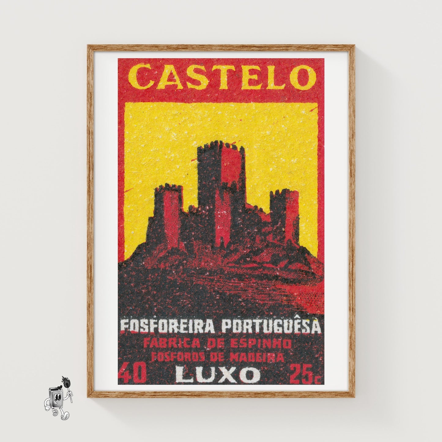 Castle - vintage matchbox label print