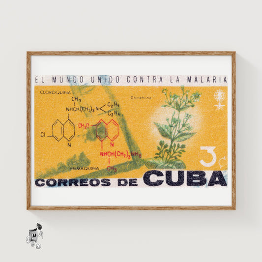 Malaria Prevention - vintage matchbox label print