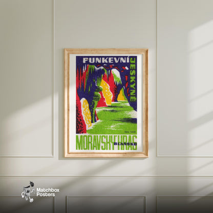 Cave Interior - vintage matchbox label print - bedroom mockup