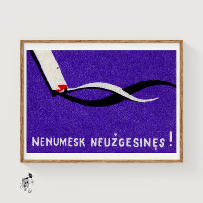 Cigarette Smoke - vintage matchbox label print
