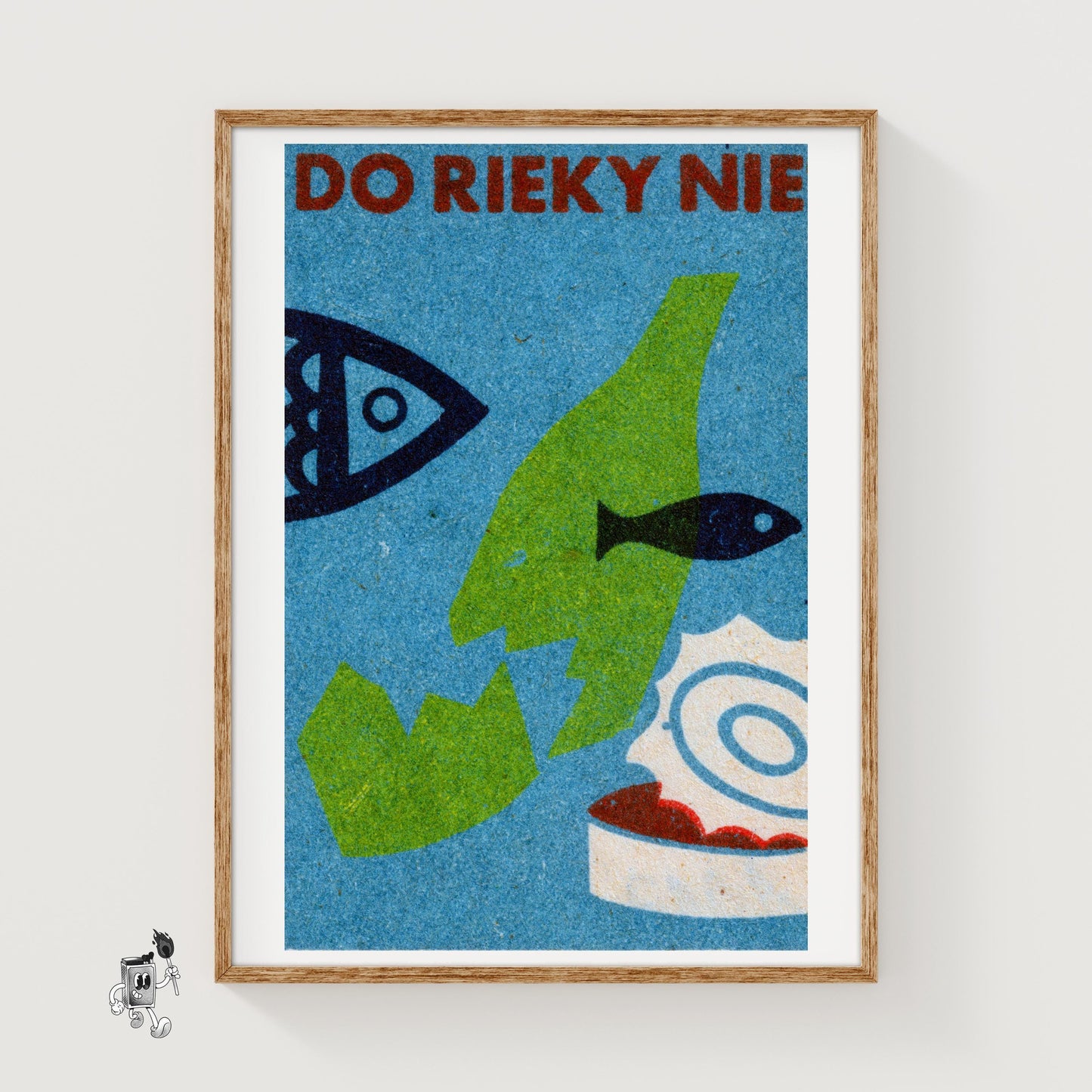 Fish Motif - vintage matchbox label print
