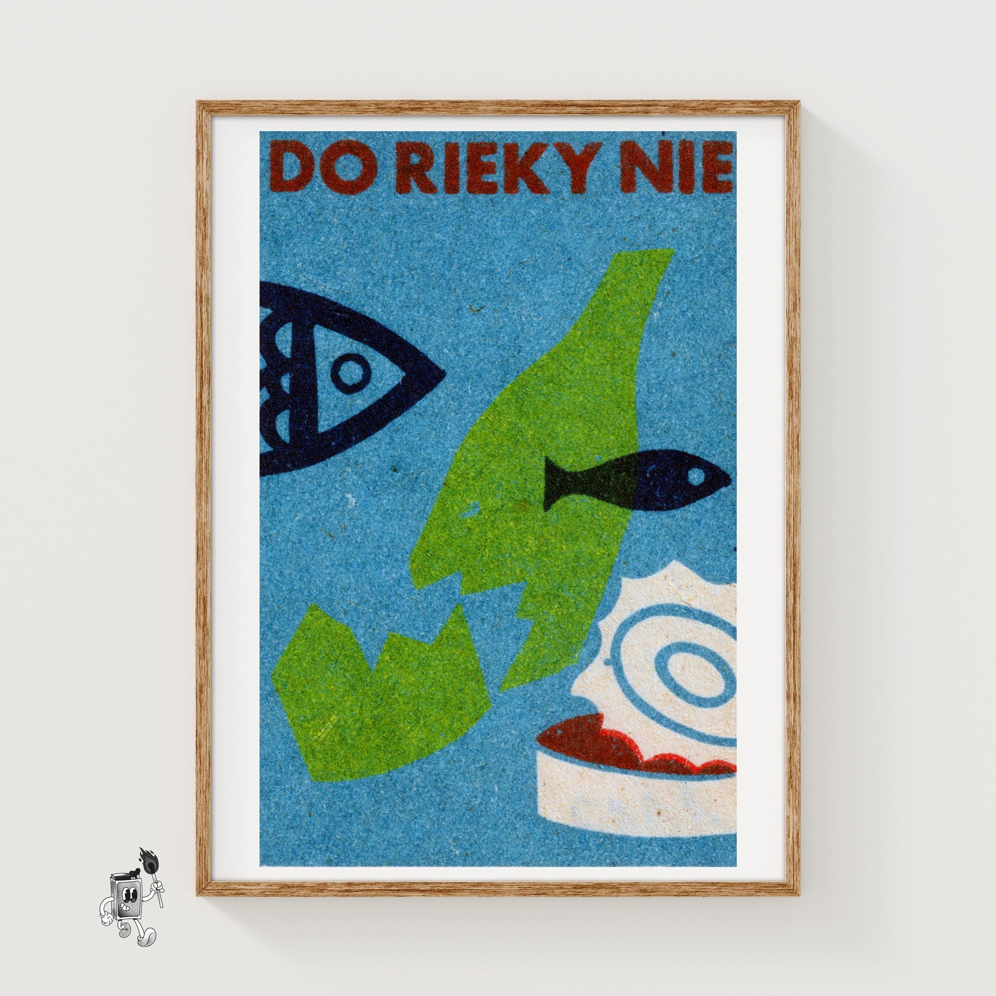 Fish Motif - vintage matchbox label print