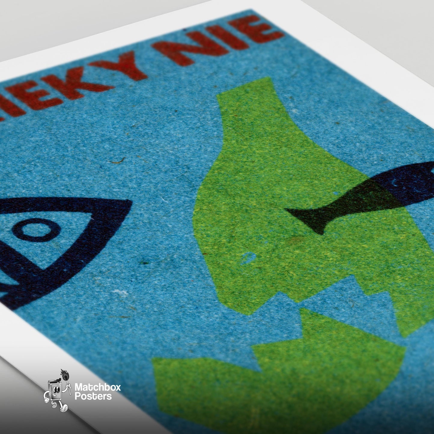 Fish Motif - vintage matchbox label print - close-up detail