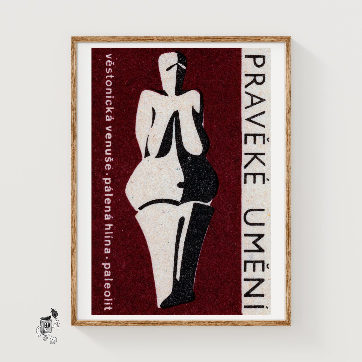 Venus of Dolní Věstonice - vintage matchbox label print
