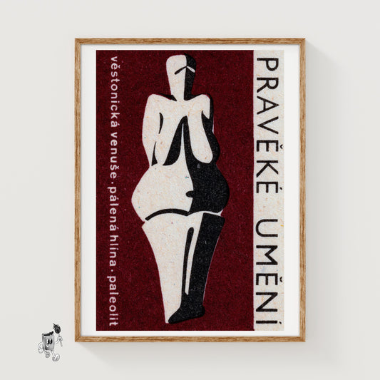 Venus of Dolní Věstonice - vintage matchbox label print