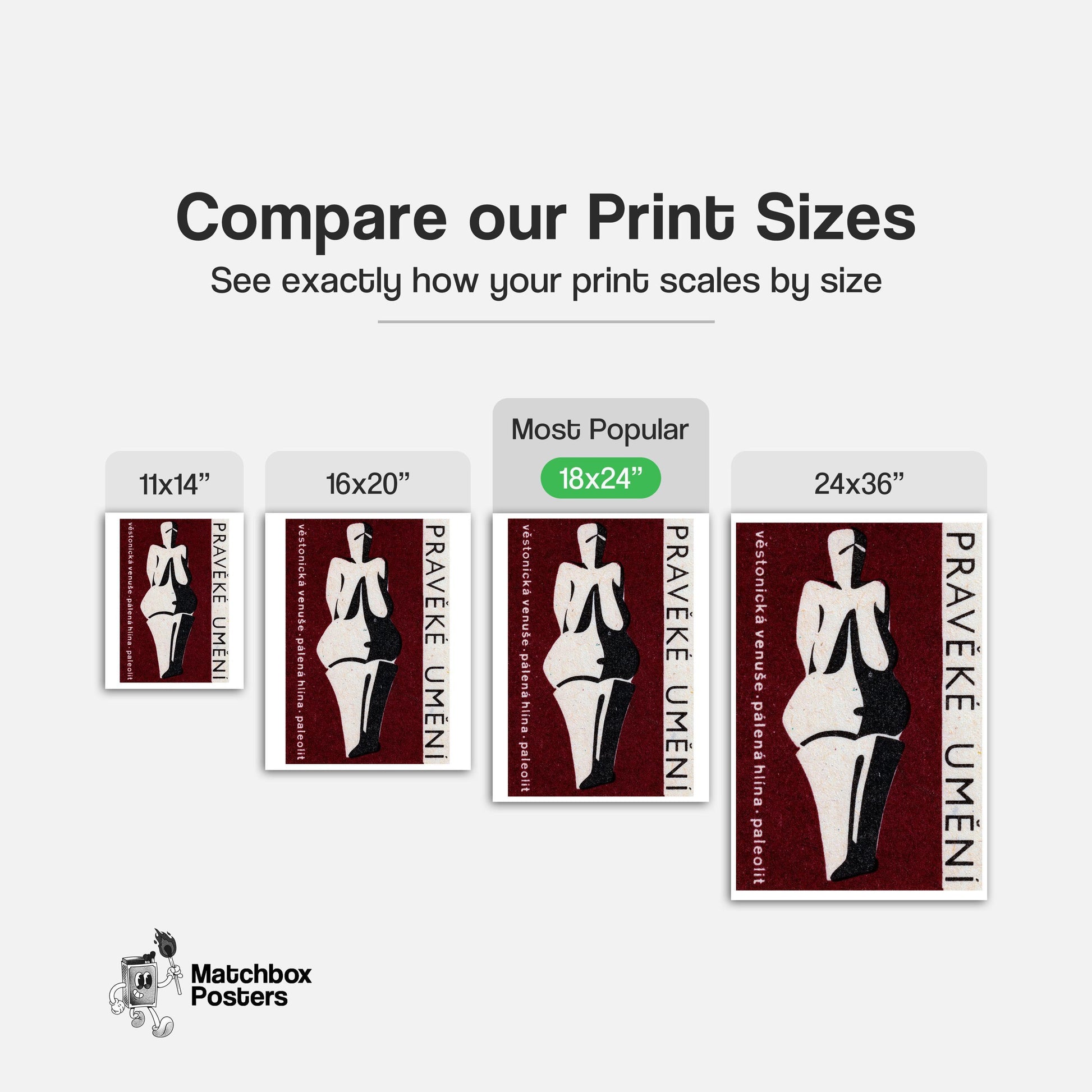 Venus of Dolní Věstonice - vintage matchbox label print - gallery wall preview