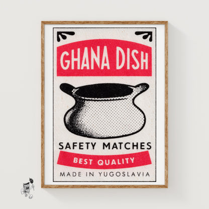 Cooking Pot - vintage matchbox label print