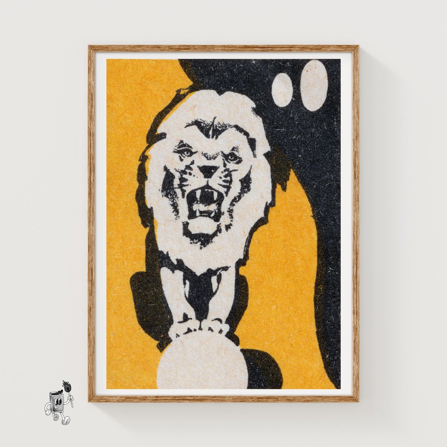 Roaring Lion - vintage matchbox label print