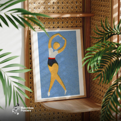 The Dancer - vintage matchbox label print - office wall