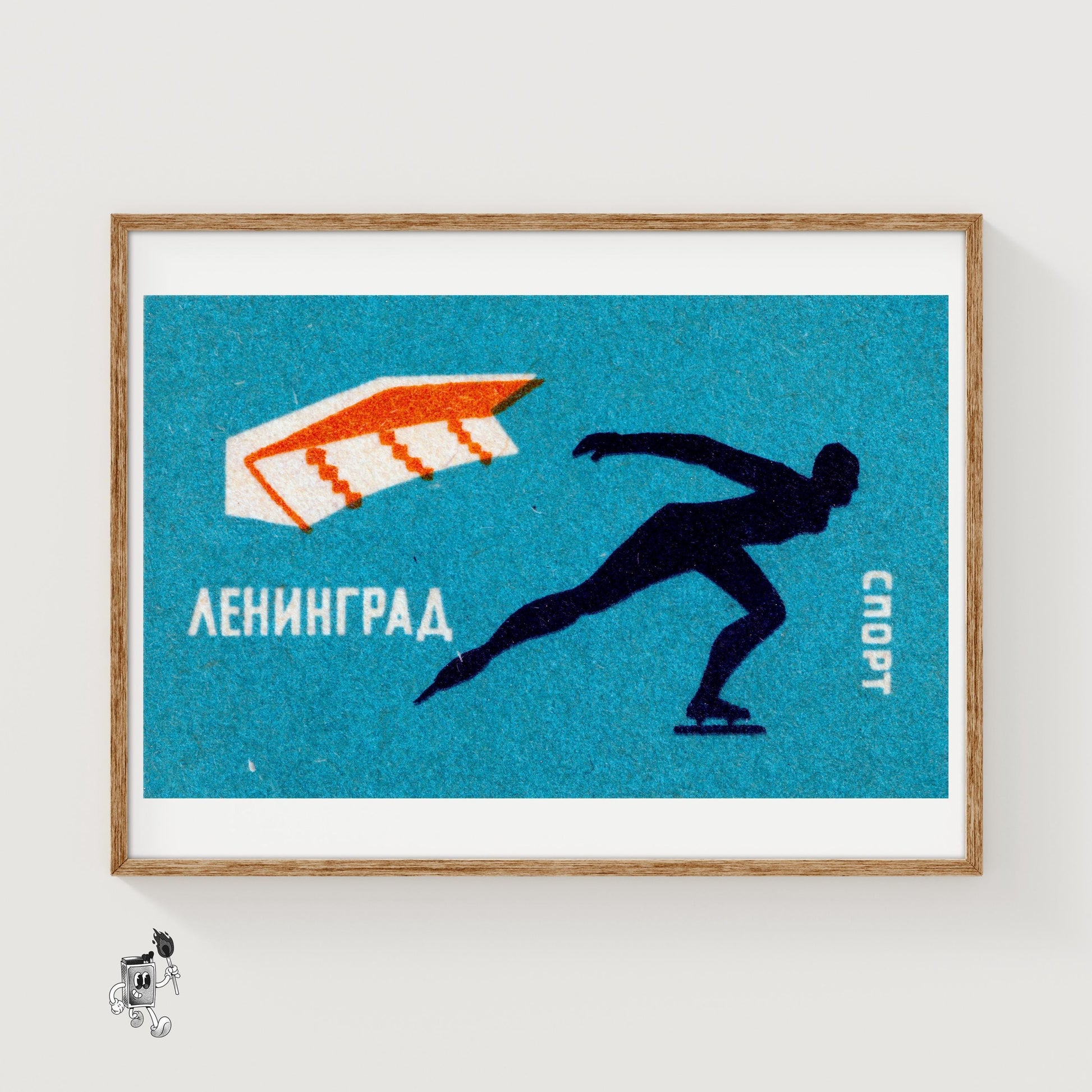 Speed Skater - vintage matchbox label print