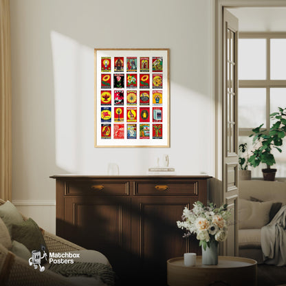 Collection Of Vintages - vintage matchbox label print - framed wall art preview