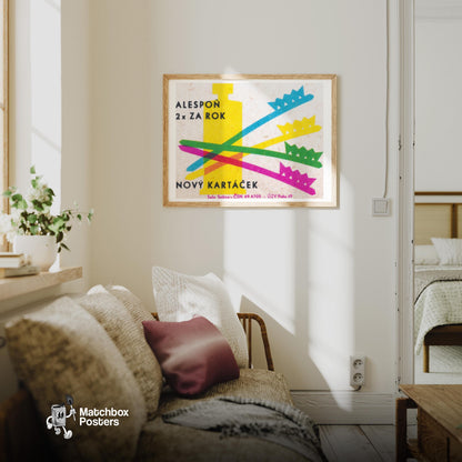 New Toothbrush Every 6 Months - vintage matchbox label print - living room mockup