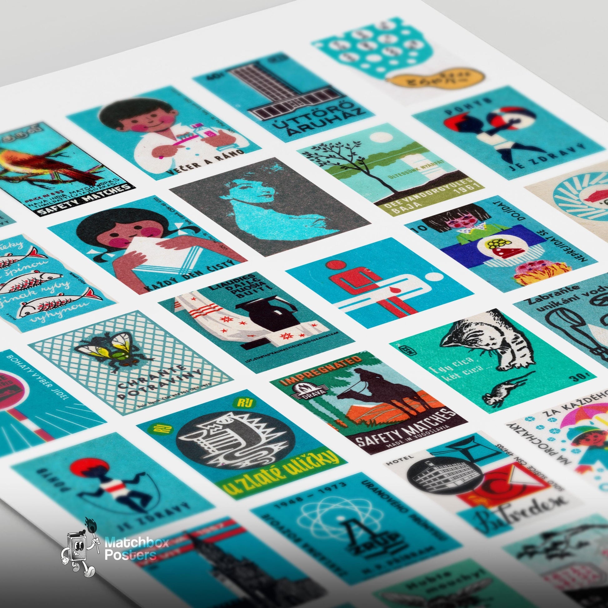 Collection Of Vintages - vintage matchbox label print - close-up detail