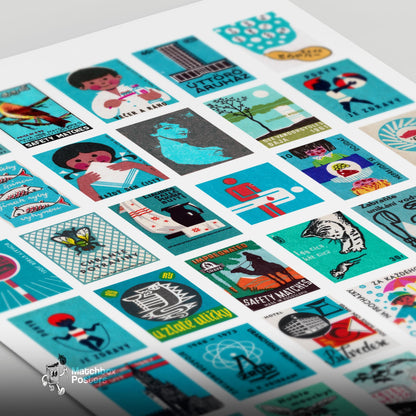 Collection Of Vintages - vintage matchbox label print - close-up detail