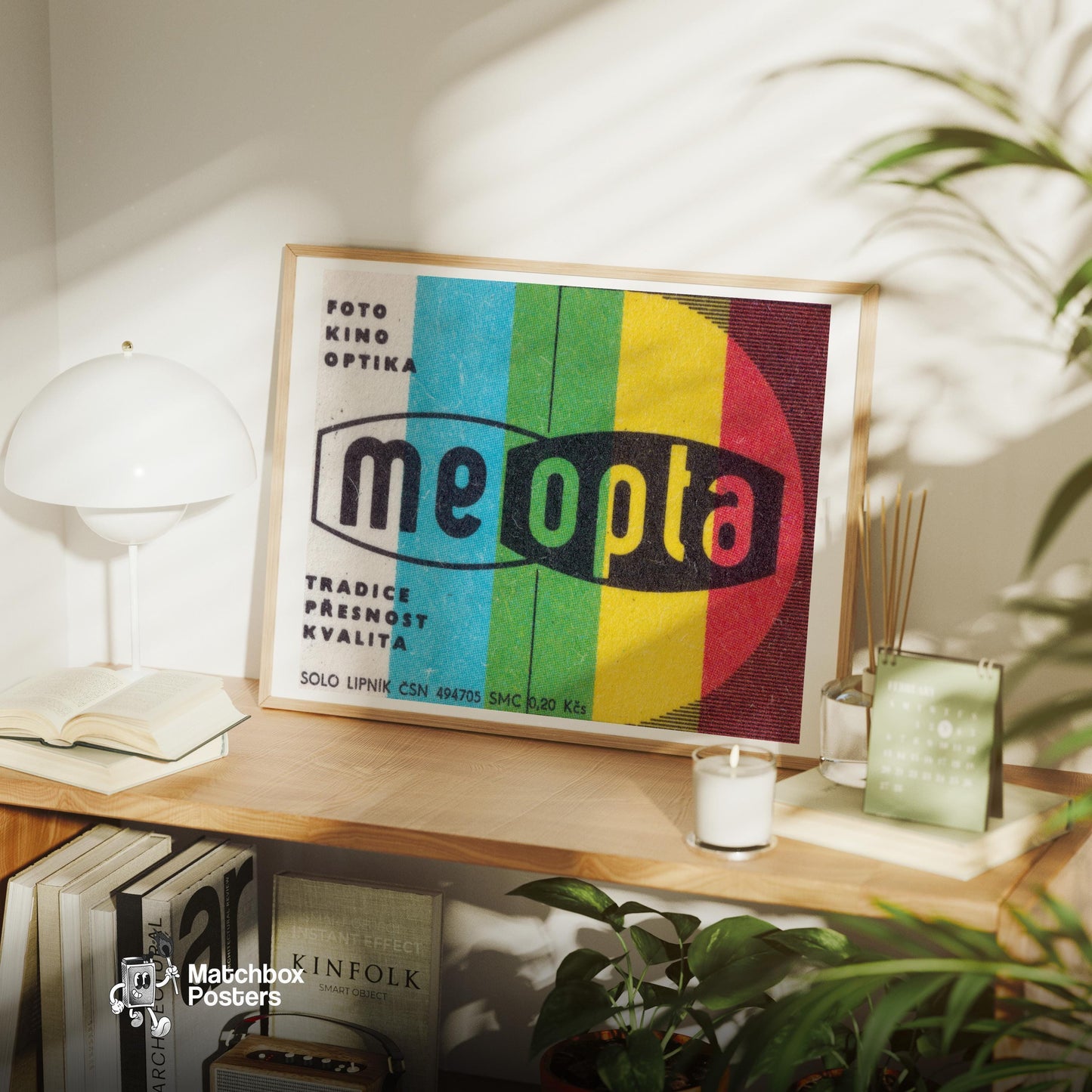 Meopta Brand - vintage matchbox label print - office wall