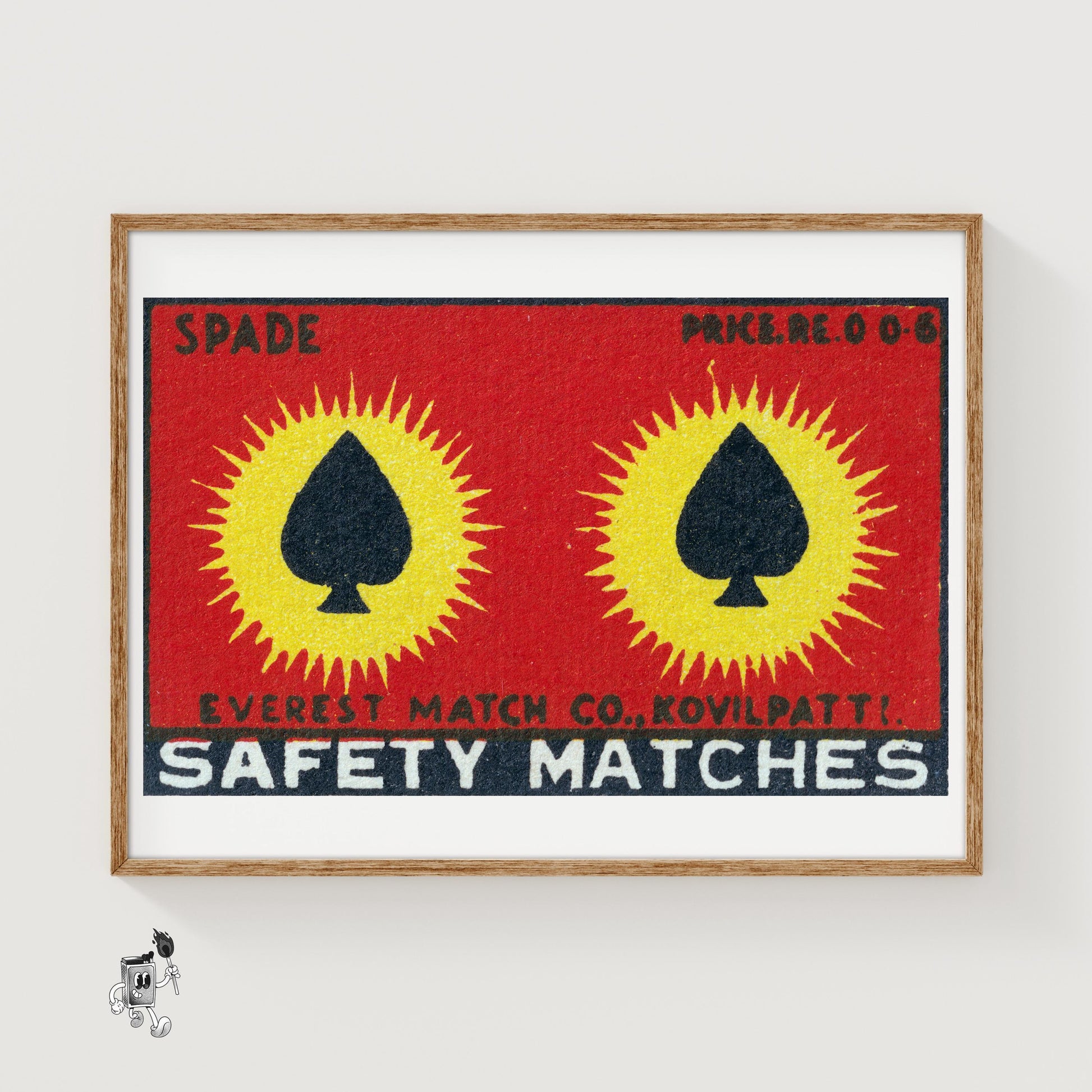 Two Spades - vintage matchbox label print