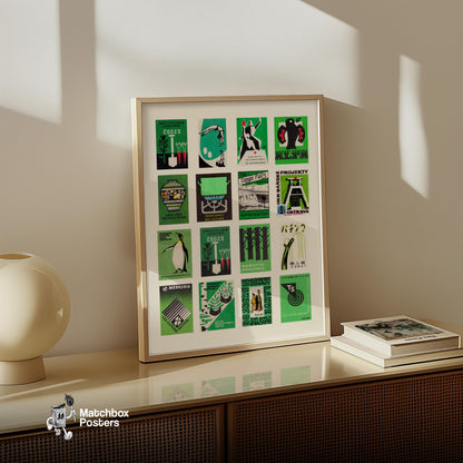 Collection Of Vintages - vintage matchbox label print - bedroom mockup