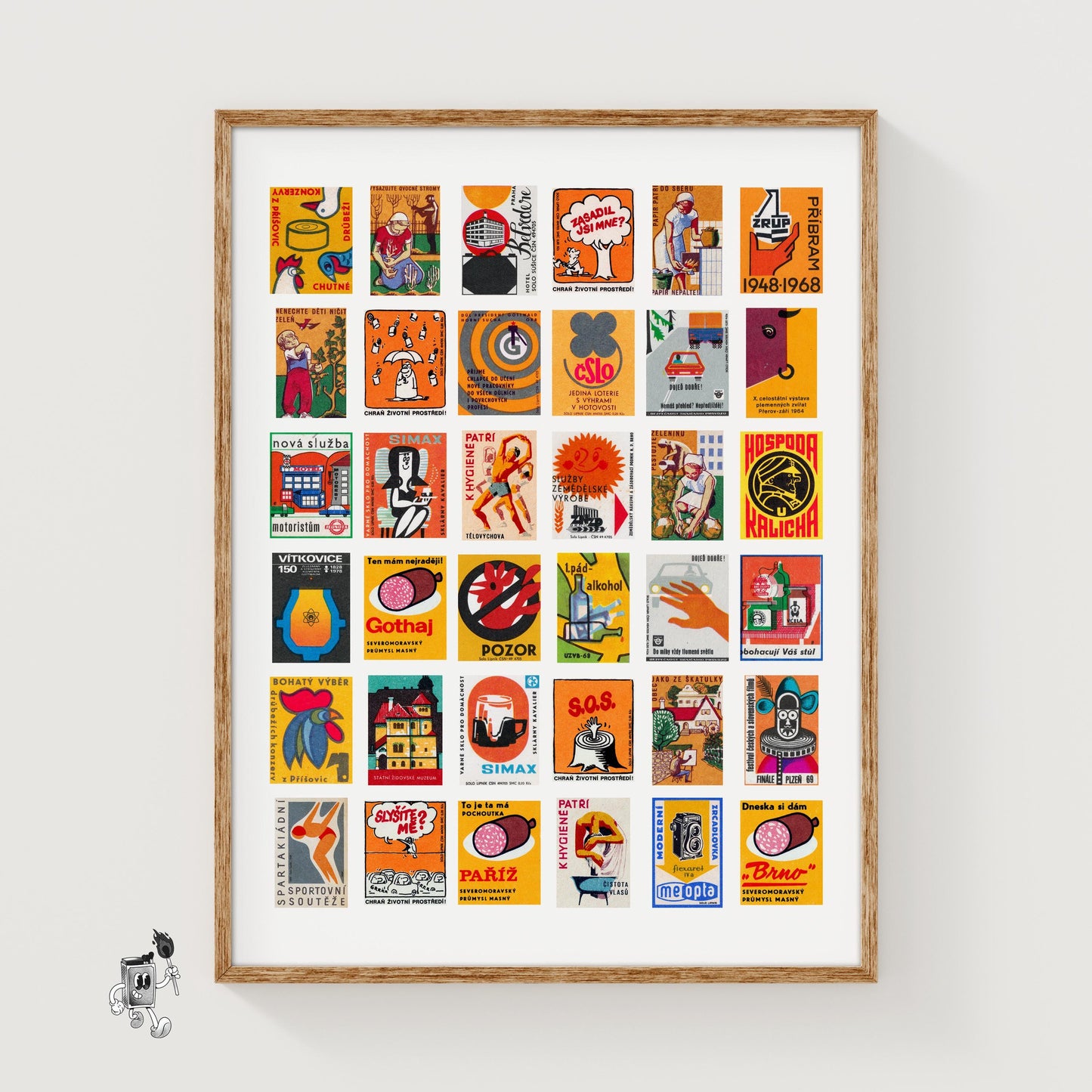 Czech Collage Print - vintage matchbox label print