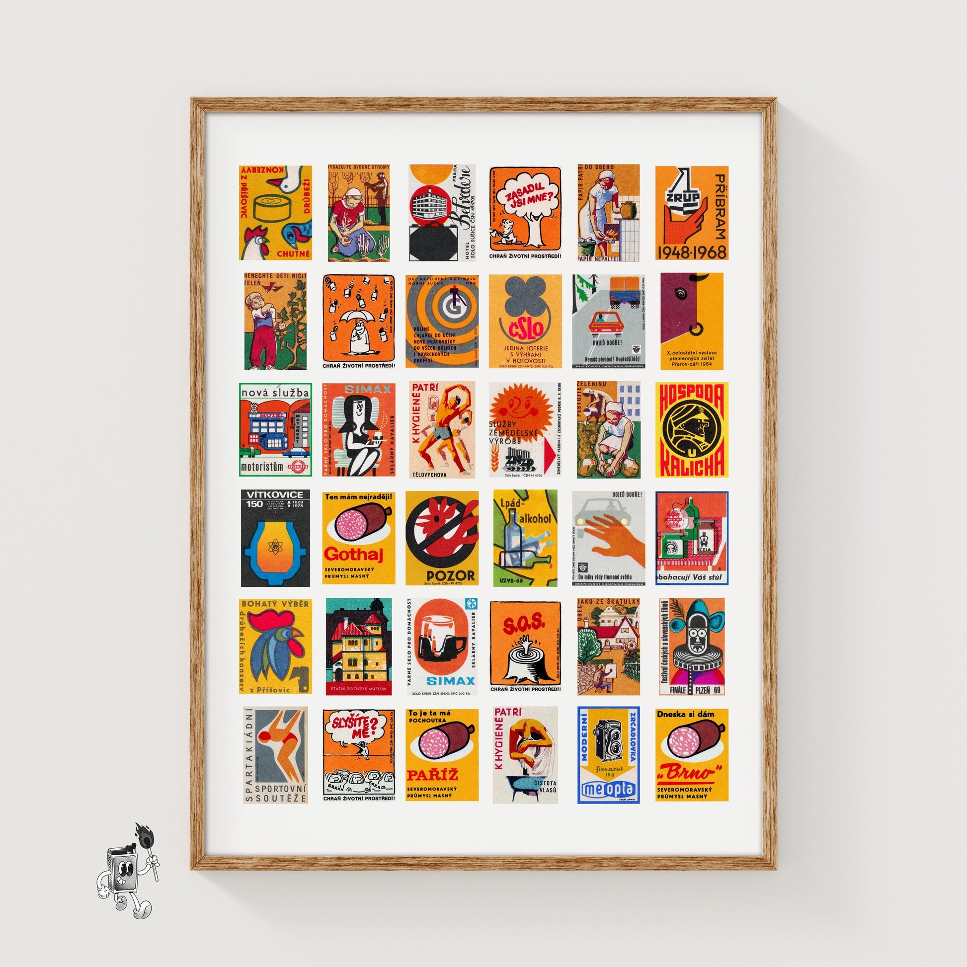 Czech Collage Print - vintage matchbox label print