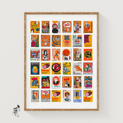 Czech Collage Print - vintage matchbox label print