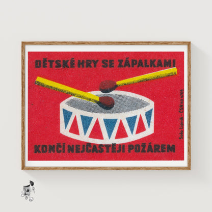 Two Matches - vintage matchbox label print