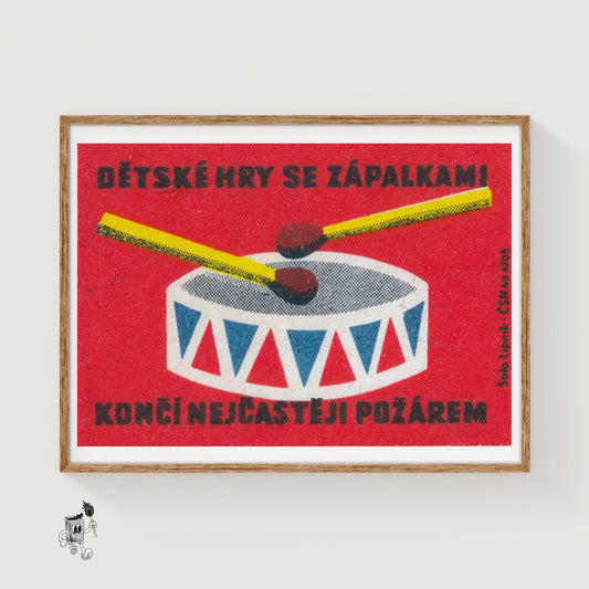 Two Matches - vintage matchbox label print
