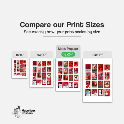 Red and Black Collage - vintage matchbox label print - office wall