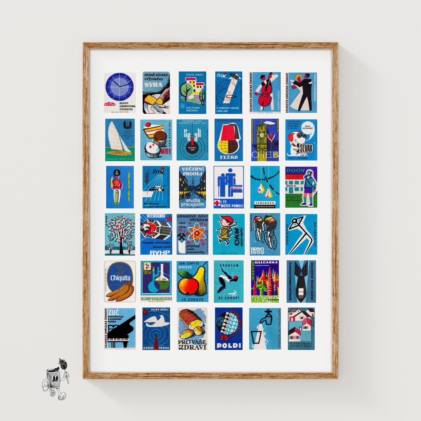 Blues Collage - vintage matchbox label print