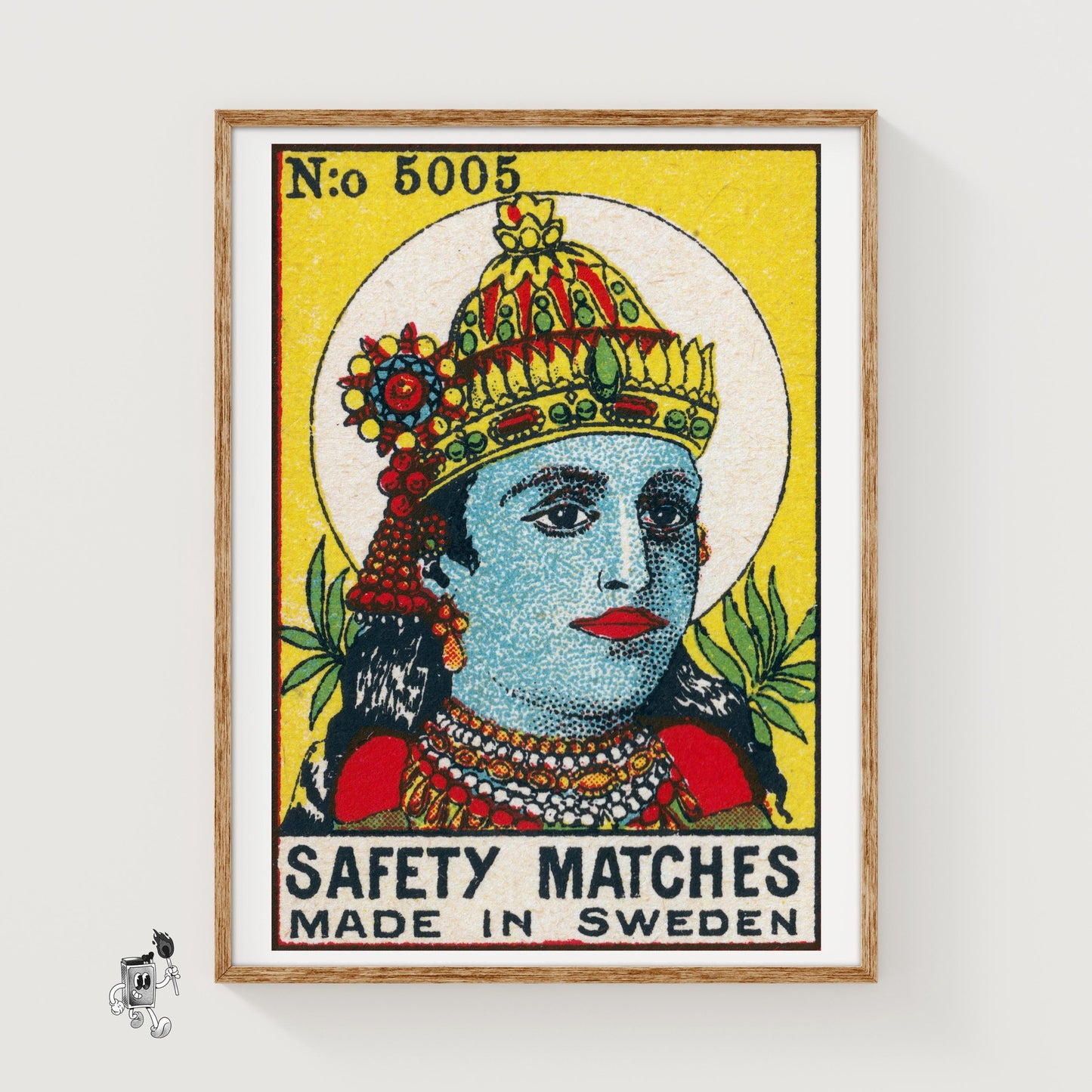 Vishnu - vintage matchbox label print