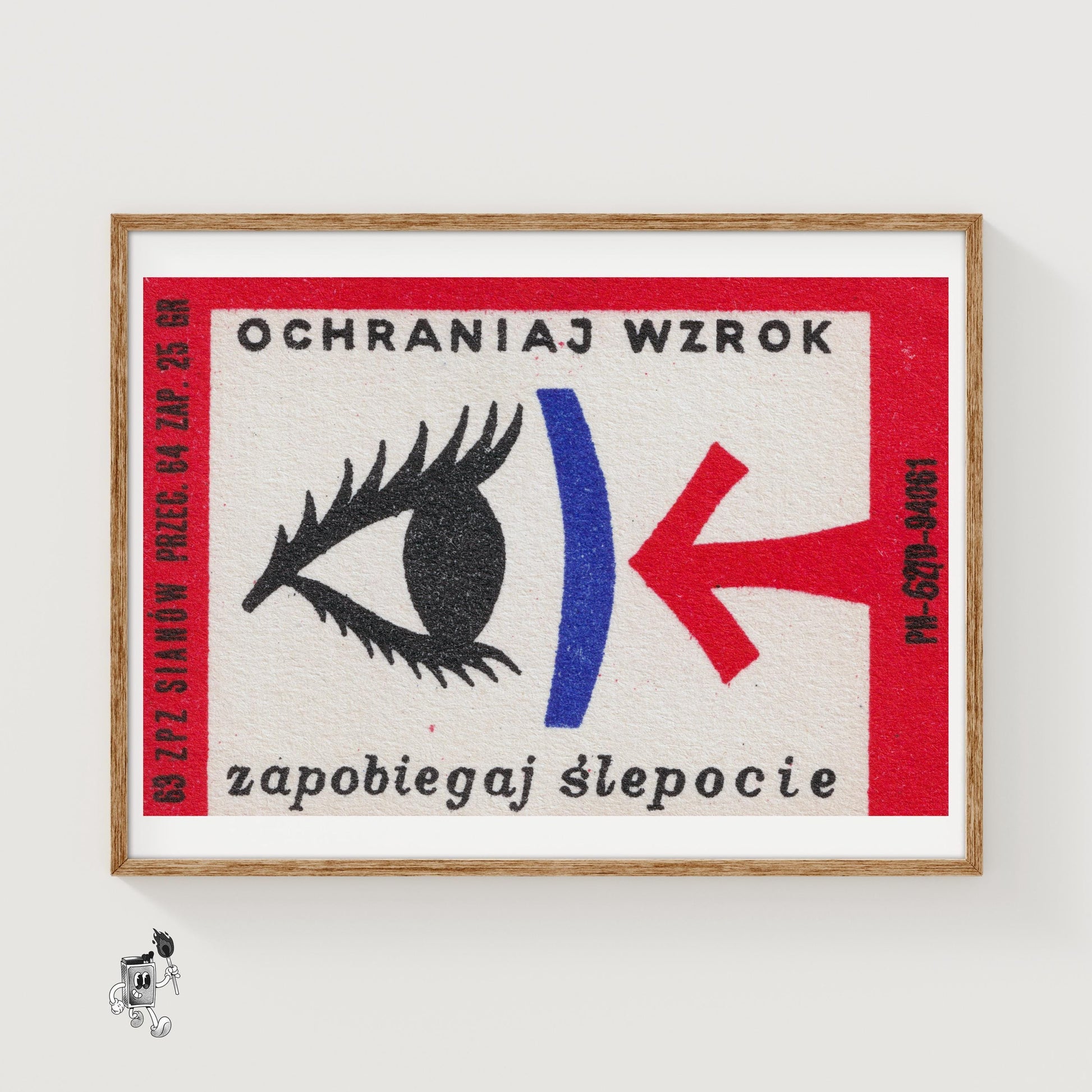 Eye with Arrow - vintage matchbox label print