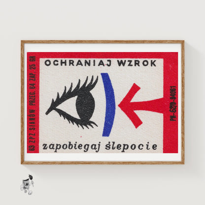 Eye with Arrow - vintage matchbox label print