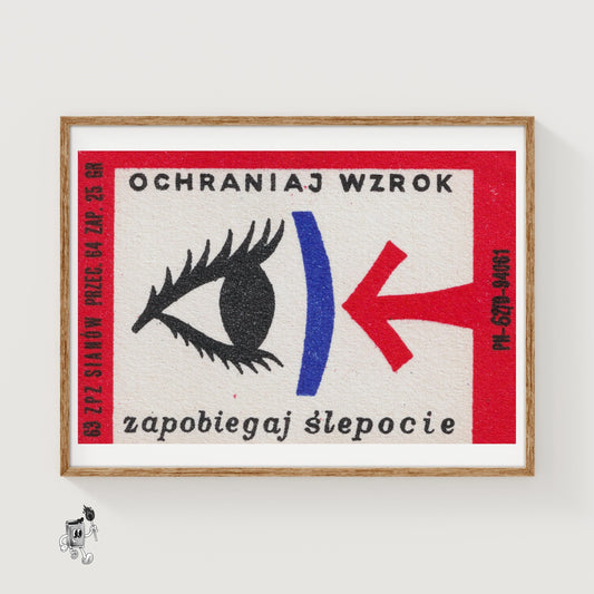 Eye with Arrow - vintage matchbox label print