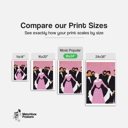 Formal Gathering - vintage matchbox label print - gallery wall preview