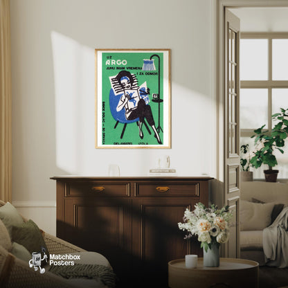 Woman Reading - vintage matchbox label print - living room mockup