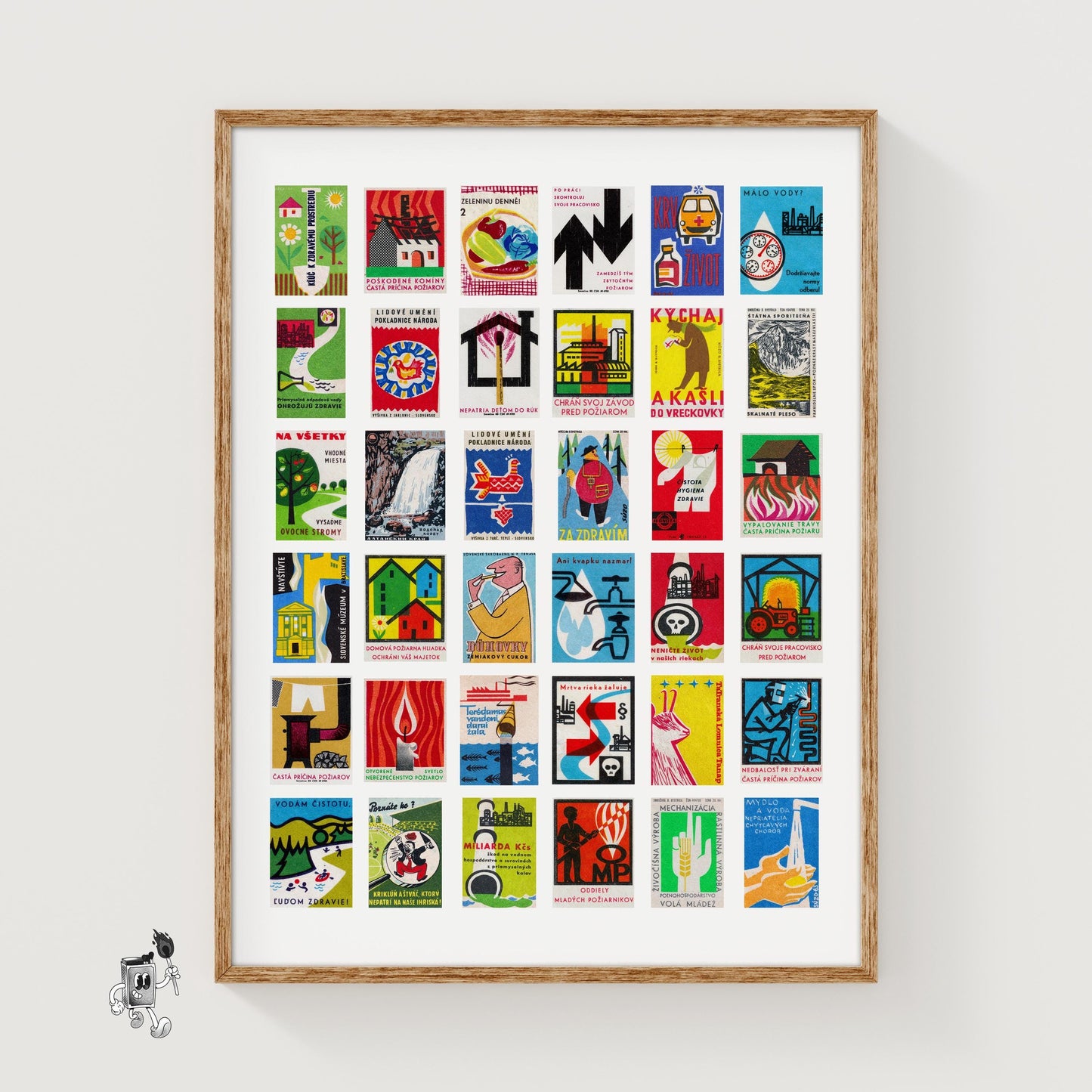 Czechoslovakian - vintage matchbox label print