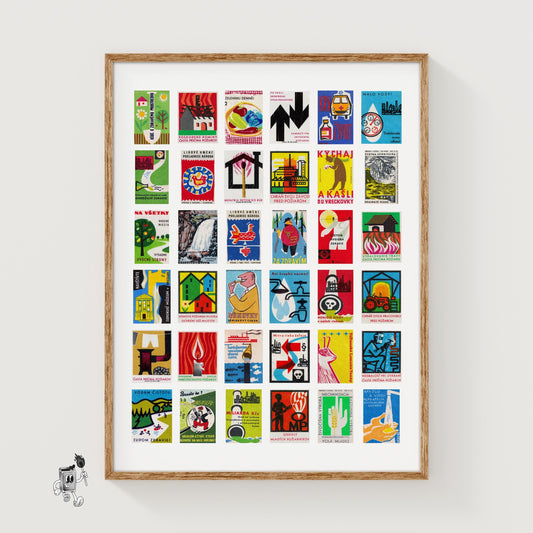 Czechoslovakian - vintage matchbox label print