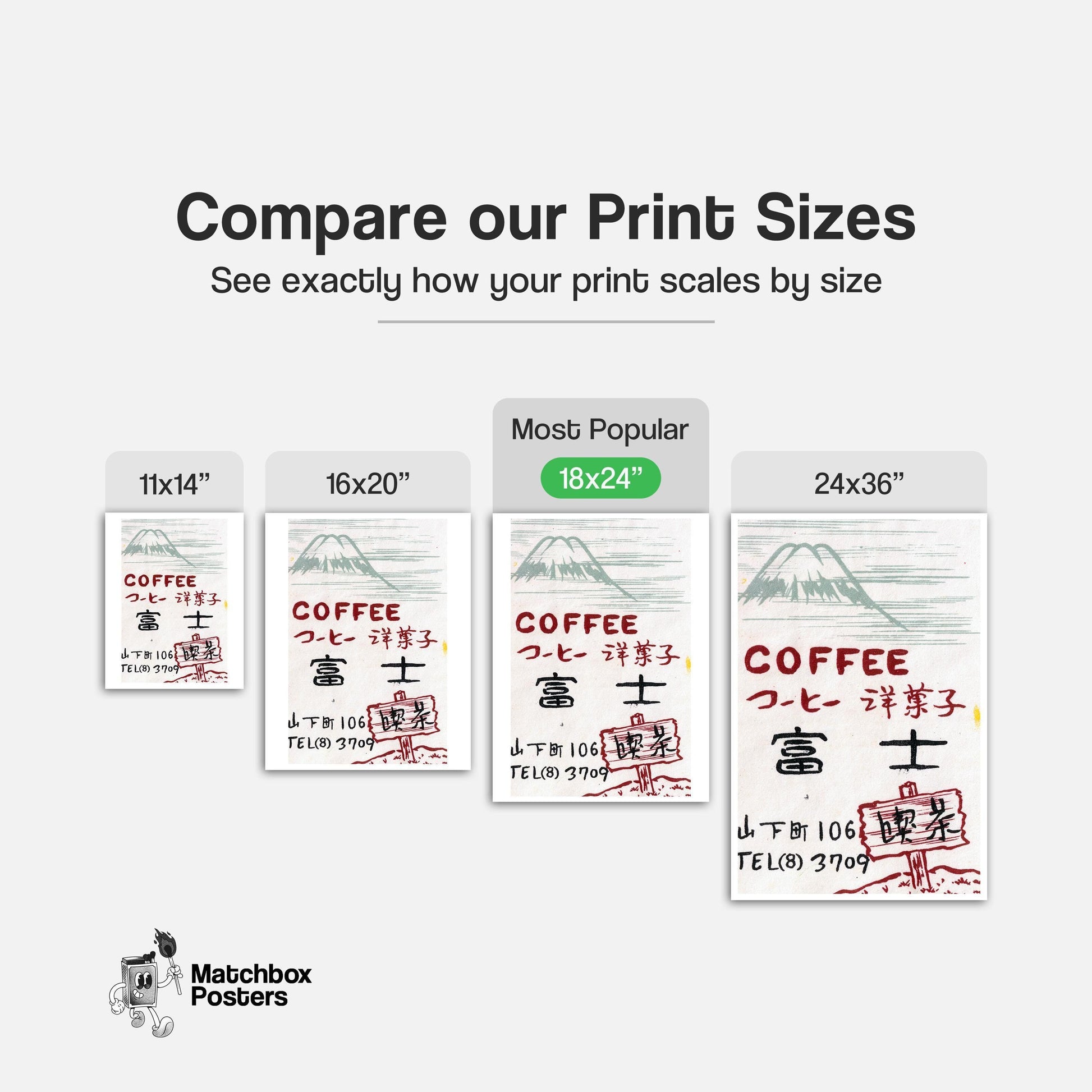 Mountain Coffee - vintage matchbox label print - gallery wall preview