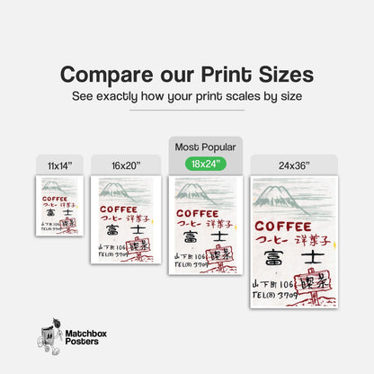 Mountain Coffee - vintage matchbox label print - gallery wall preview
