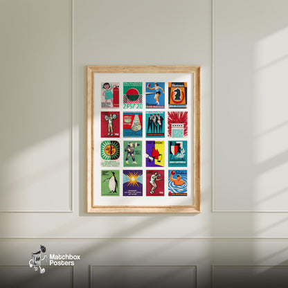 Lithuanian - vintage matchbox label print - living room mockup