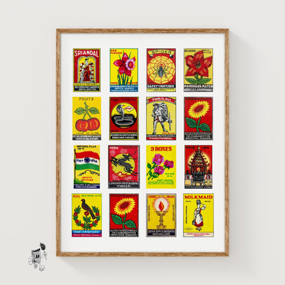 Art Print - vintage matchbox label print