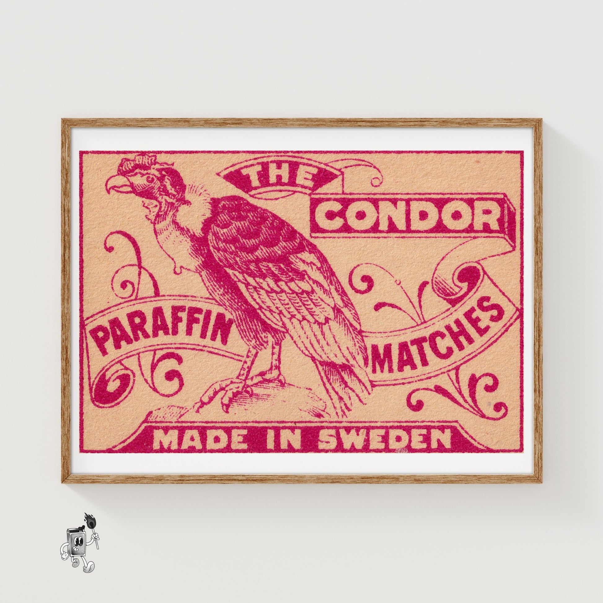 Purple Condor - vintage matchbox label print