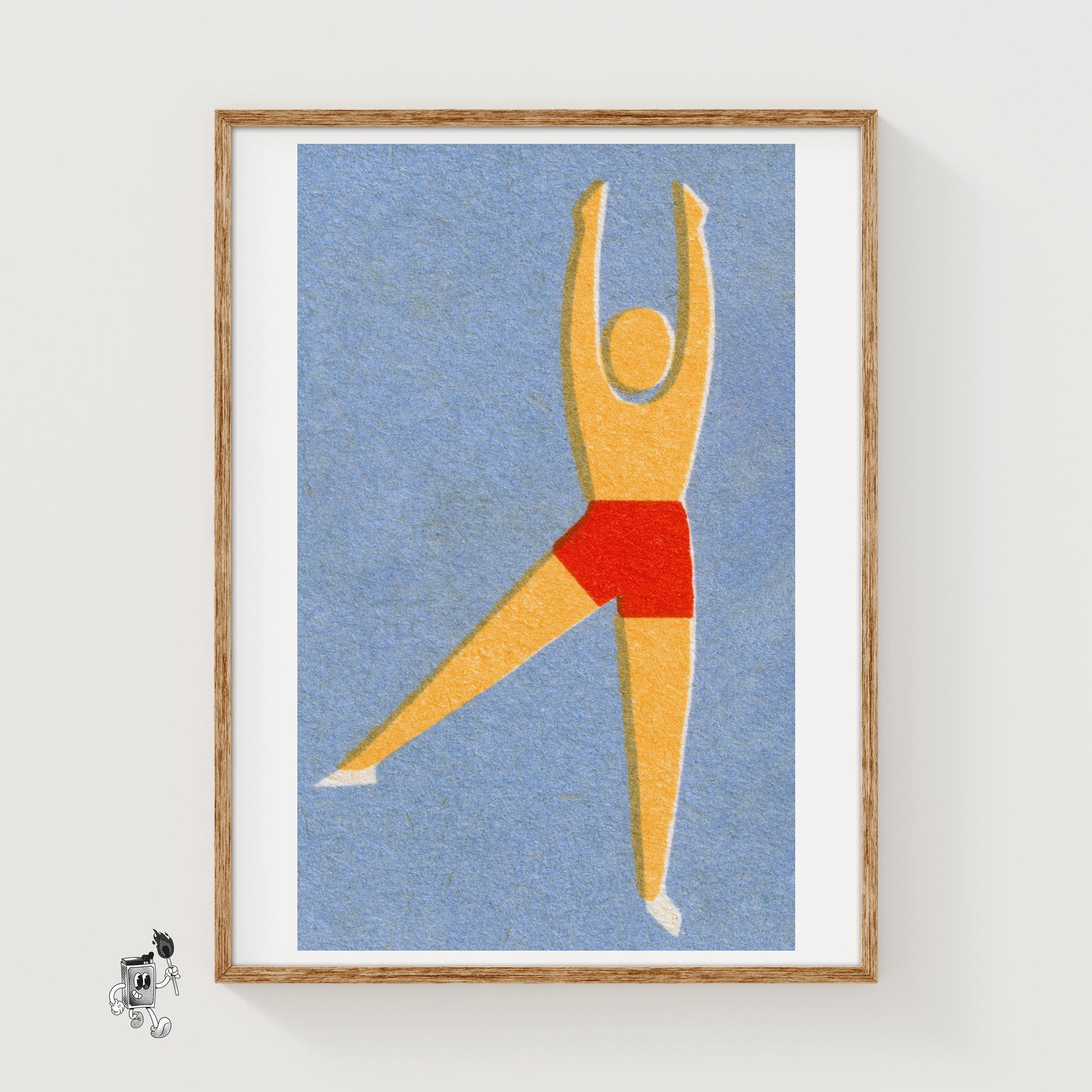Dancing Man - vintage matchbox label print