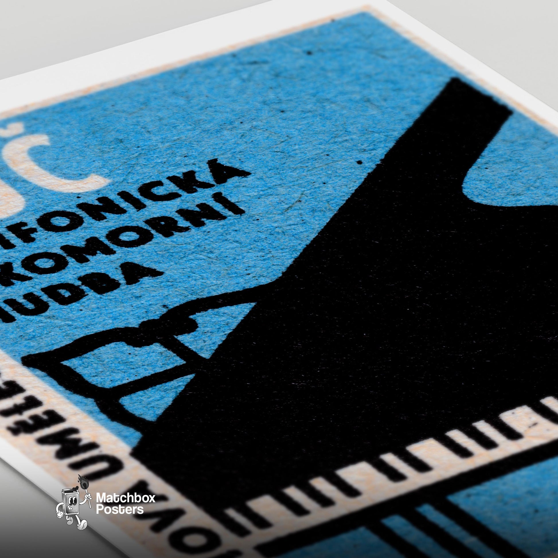 Grand Piano - vintage matchbox label print - close-up detail