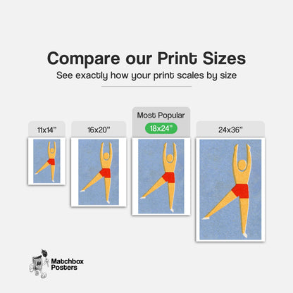 Dancing Man - vintage matchbox label print - gallery wall preview