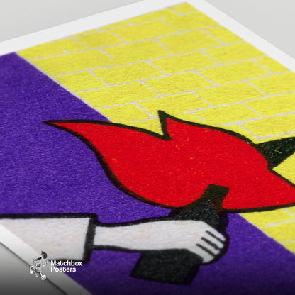 Fire Starter - vintage matchbox label print - close-up detail